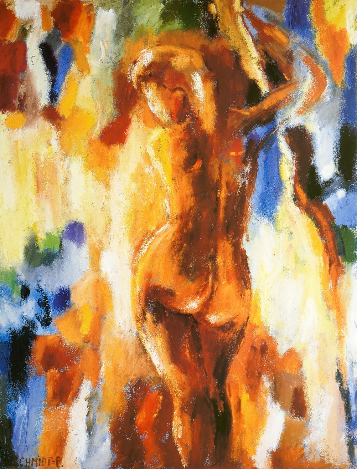 Lene Schmidt-Petersen: "Woman in warm colours I" (42 x 55 cm)