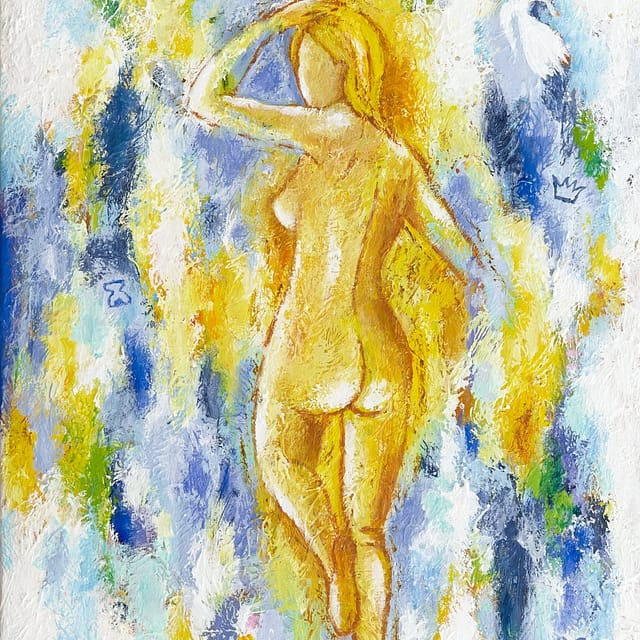 Lene Schmidt-Petersen: "Covered in sunshine" (50x60 cm)