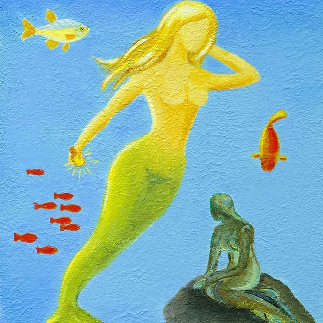Lene Schmidt-Petersen: "Den lille havfrue" (30x40 cm)