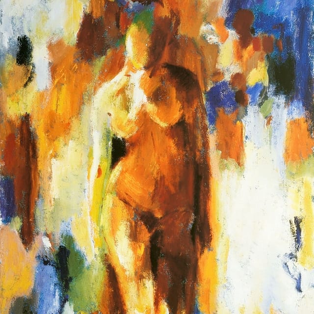 Lene Schmidt-Petersen: "Woman in warm colours II" (42 x 55 cm)