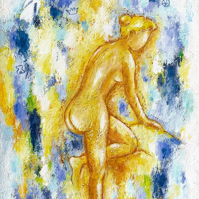 Lene Schmidt-Petersen: "Nude on a hot day" (50x60 cm)